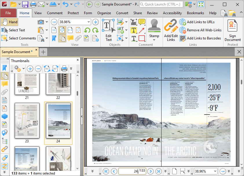 PDF-XChange Editor dokumentų redagavimo sąsaja